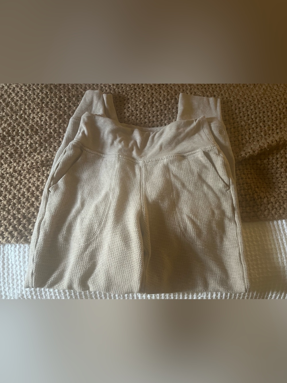 Athleta oatmeal waffle joggers